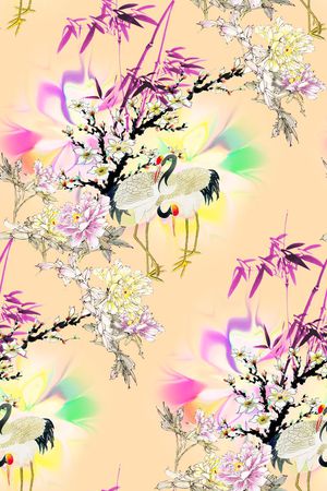 中国风印花花型图片