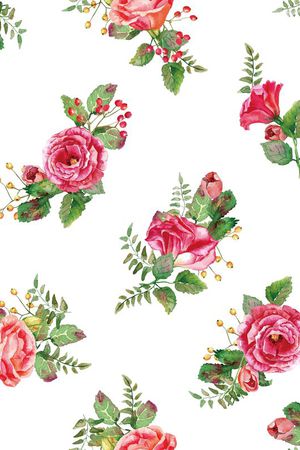 2017年春夏女装手绘花卉手绘花型印花花型图片