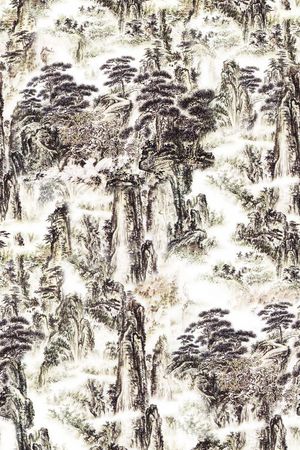 山水画印花花型图片