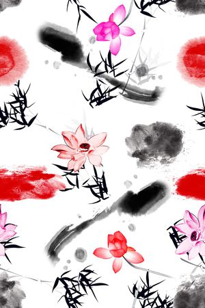 中国风印花花型图片