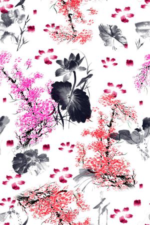 中国风印花花型图片