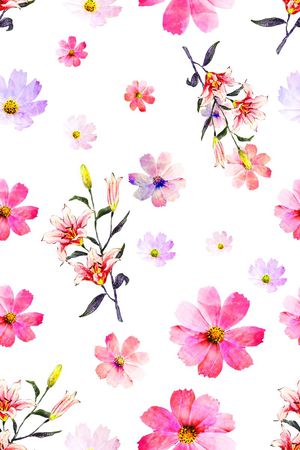 水彩花印花花型图片