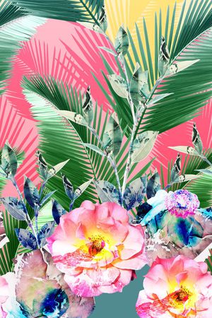 花卉、树叶、抽象效果印花花型图片