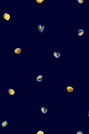 海洋生物、贝壳、手绘、男装衬衫印花花型图片