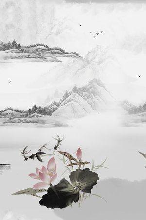 水墨画印花花型图片