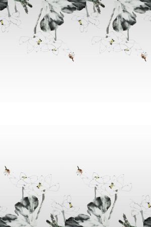 水墨画印花花型图片