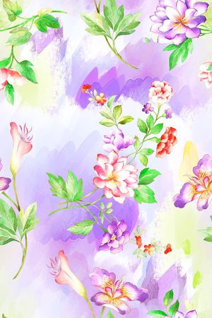 水彩花卉印花花型图片