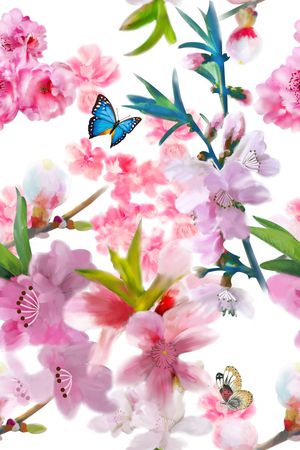 桃花印花花型图片