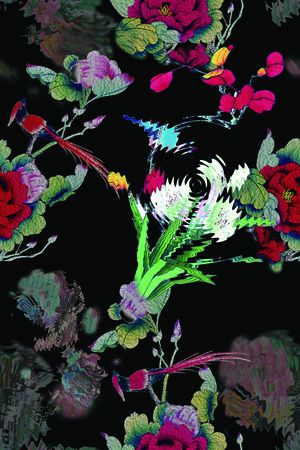牡丹印花花型图片