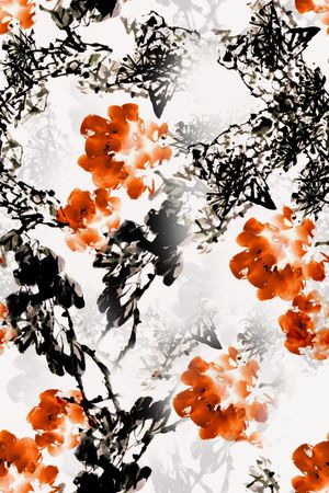 写意画印花花型图片