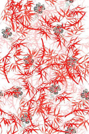 竹叶印花花型图片