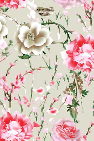 玫瑰印花花型图片