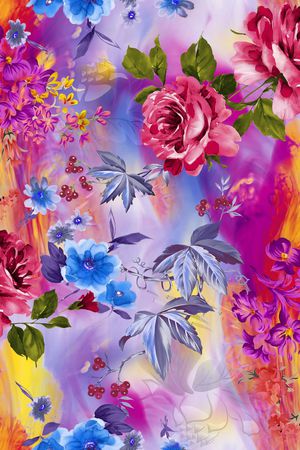 连衣裙印花花型图片