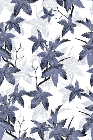 树叶印花花型图片