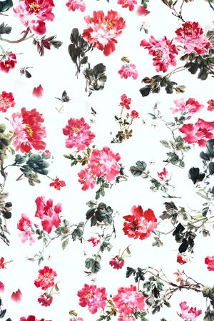 牡丹印花花型图片