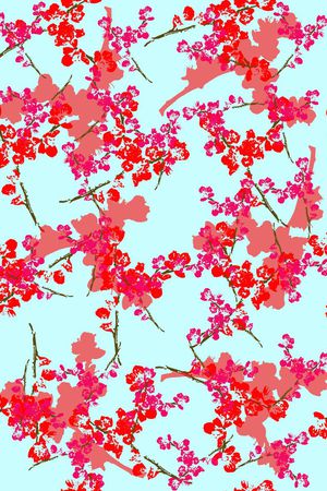 梅花小碎花印花花型图片