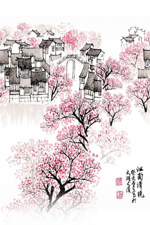 桃花印花花型图片