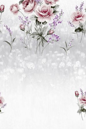 玫瑰印花花型图片