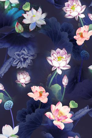 工笔画印花花型图片