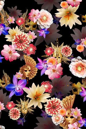 面具印花花型图片