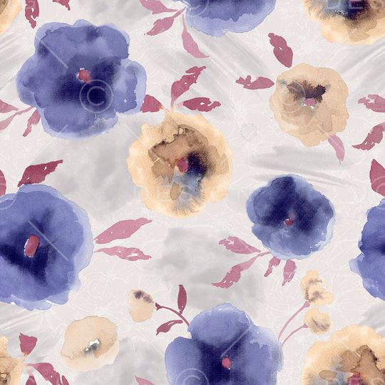 手绘花印花花型图片