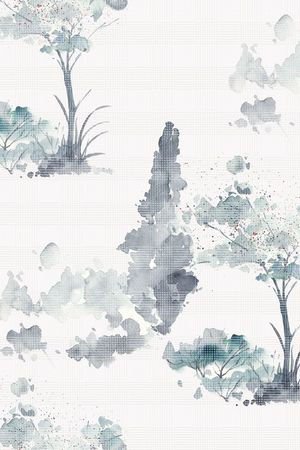 手绘风景印花花型图片