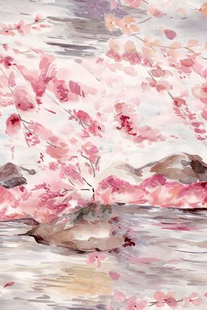 手绘风景印花花型图片