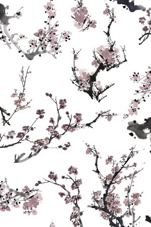 水墨印花花型图片