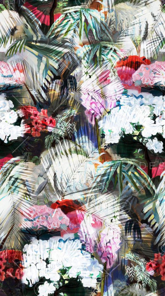 油画、热带、抽象印花花型图片