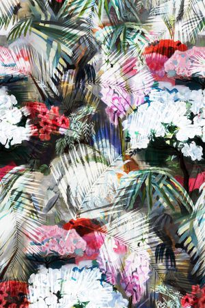 油画、热带、抽象印花花型图片