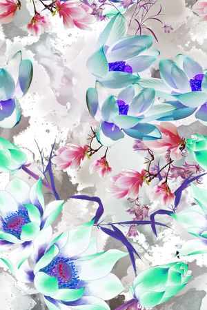 手绘印花花型图片