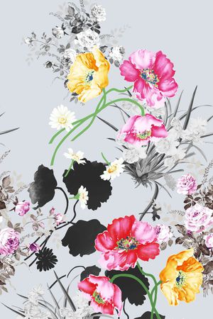 手绘印花花型图片