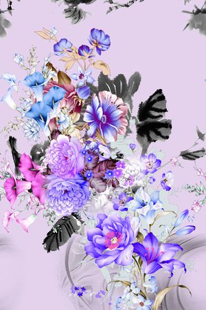 手绘印花花型图片