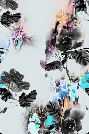 手绘印花花型图片