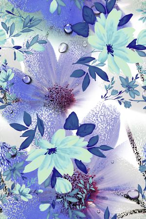 手绘印花花型图片