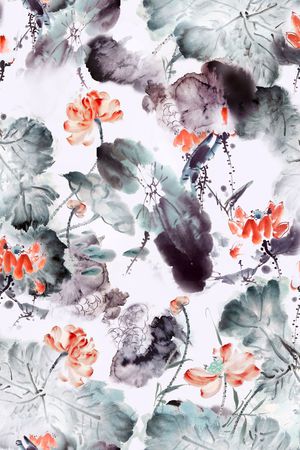 水墨印花花型图片