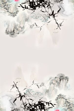 山水画印花花型图片