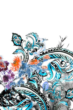 水墨印花花型图片