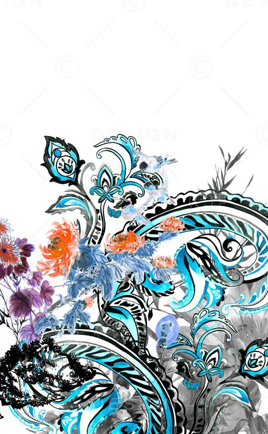 水墨印花花型图片