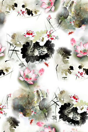 水墨印花花型图片