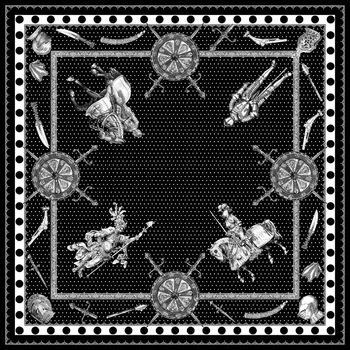 648330-黑白中世纪骑士方巾
