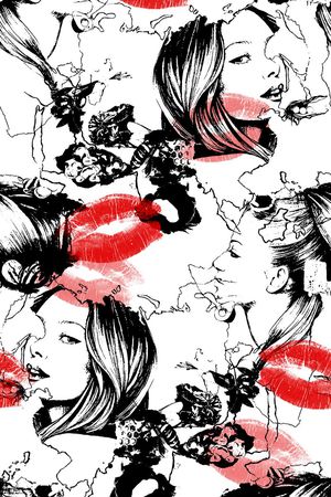 抽象印花花型图片