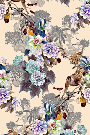 国画印花花型图片
