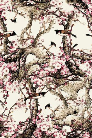 花鸟印花花型图片