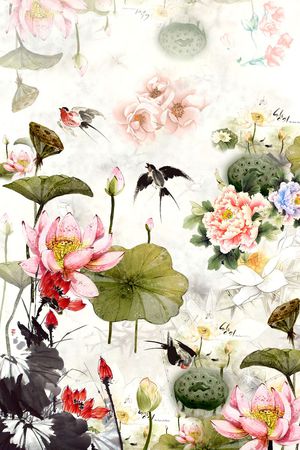花卉定位印花花型图片