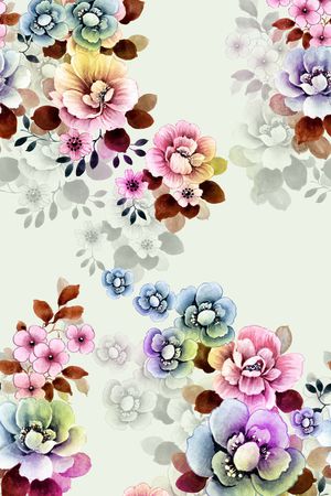 手绘印花花型图片