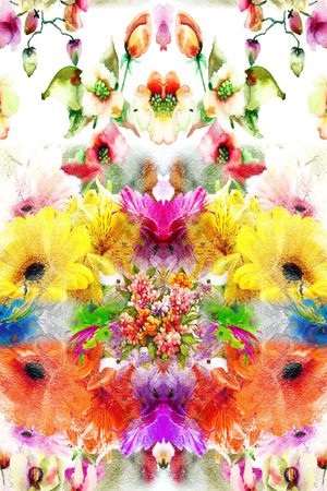 水彩印花花型图片