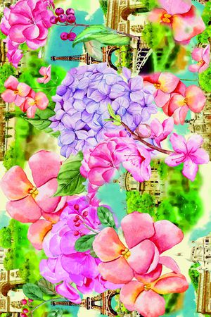 watercolor印花花型图片