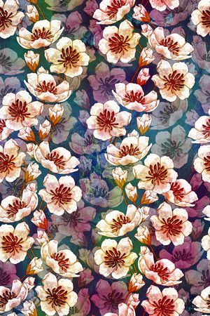 水彩印花花型图片