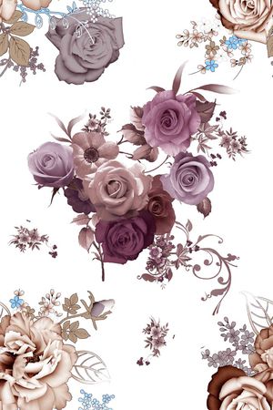 乱花印花花型图片